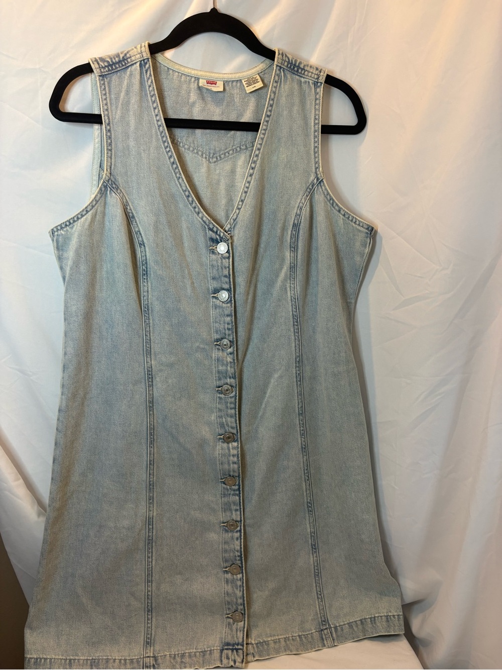 Jean Dress Levi's Light Blue Button-Front Denim Vintage